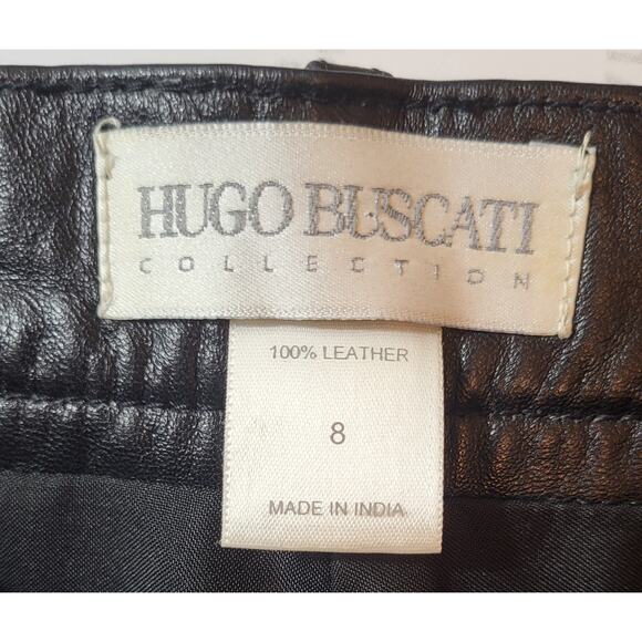 Hugo Buscati Collection Vintage Black Leather Pants Women's Size 8 - Picture 9 of 16